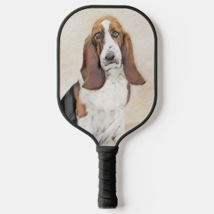 Basset Hound Painting - Cute Original Dog Art Pick Pickleball Paddle