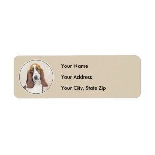 Basset Hound Painting - Cute Original Dog Art Return Address Label