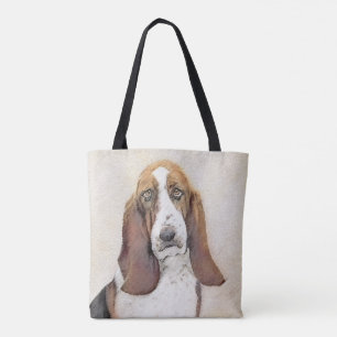Basset Hound Painting - Cute Original Dog Art Tote Bag
