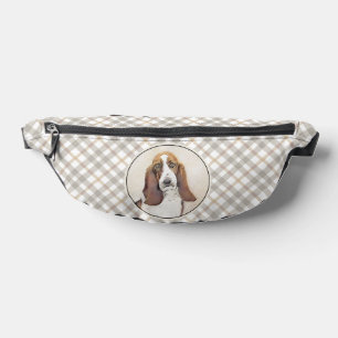 Basset Hound Painting Tri Tri-colour Cute Dog Art Bum Bags