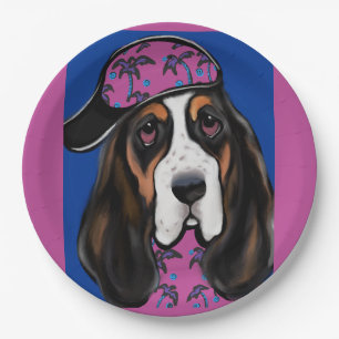 Basset Hound Paper Plate
