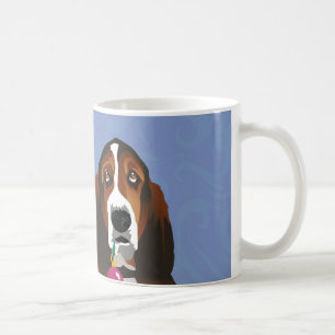 Basset Hound Peace Love Joy Christmas Design Coffee Mug