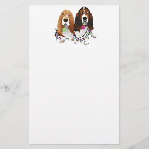 Basset Hound Peace Love Joy Christmas Design Stationery