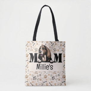 Basset Hound Peeking Personalised Mum Tote Bag