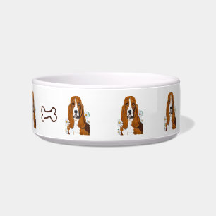 Basset Hound Personalised Dog Dish