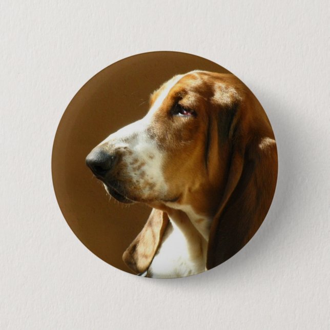 Basset Hound Photo Button (Front)