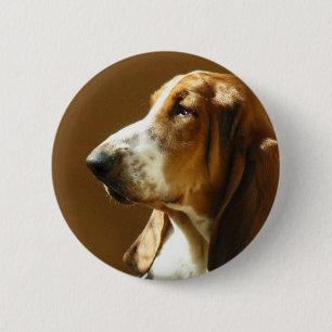 Basset Hound Photo Button