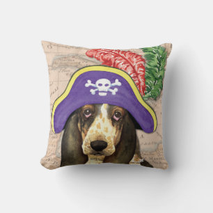 Basset Hound Pirate Cushion