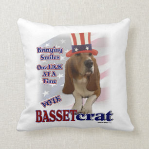 Basset Hound Political Humour Cushion