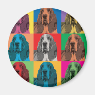 Basset Hound Pop-Art Magnet