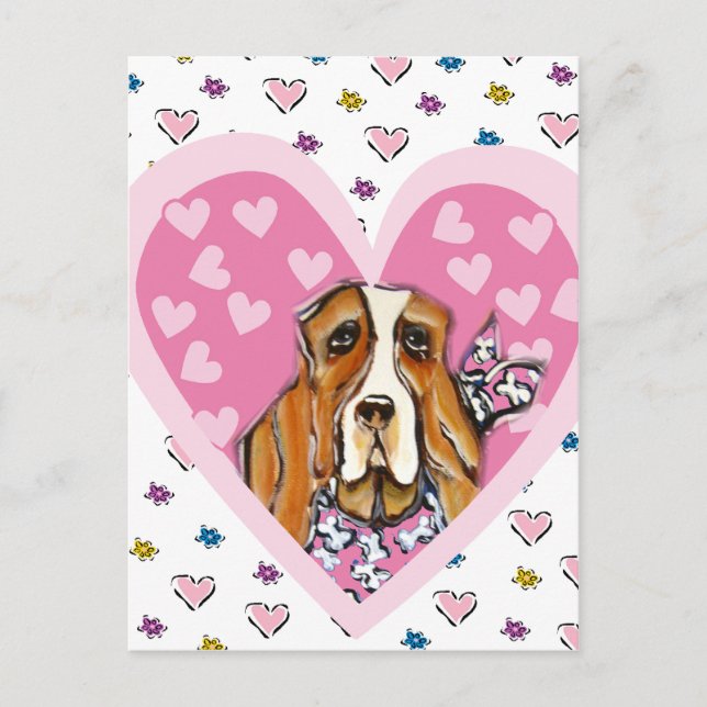 Basset Hound Postcard (Front)