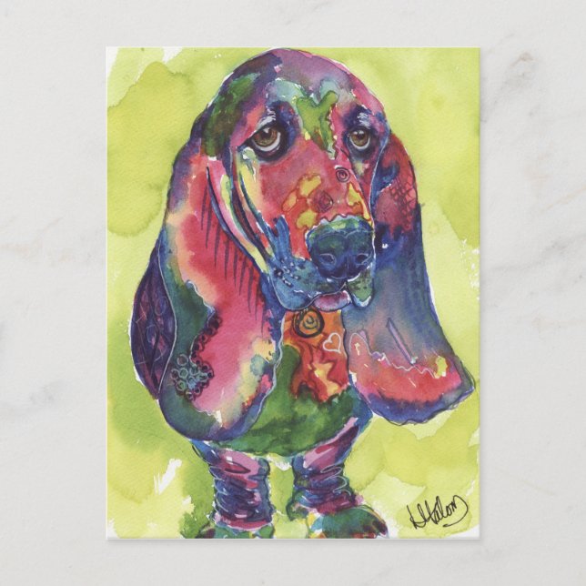 Basset Hound Postcard (Front)