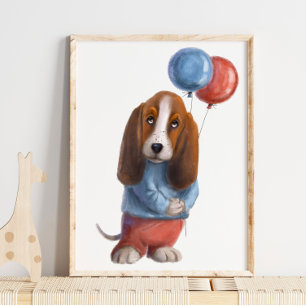 Basset Hound Print Basset Hound Watercolor Print