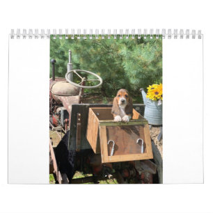 Basset hound puppies calendar