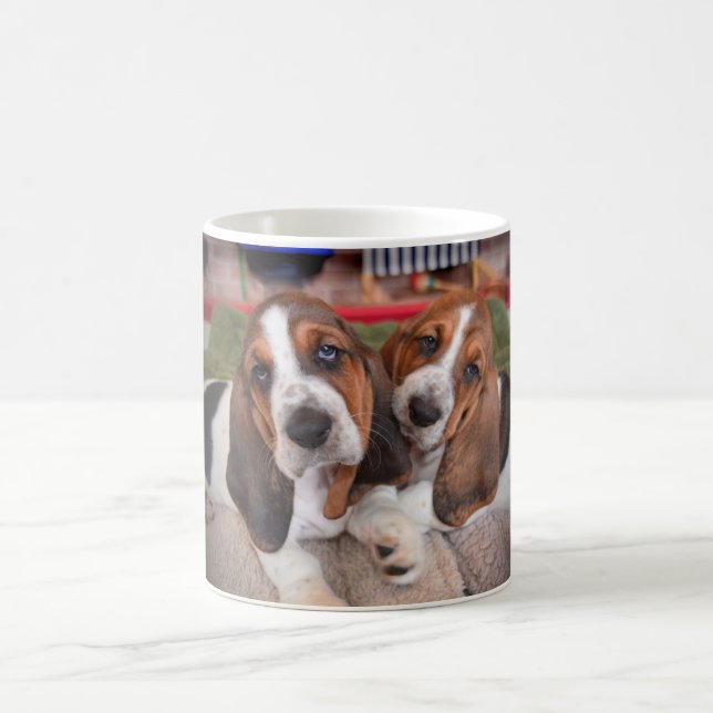 Basset Hound Puppies Coffee Mug (Center)