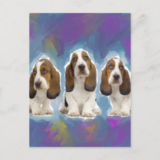 Basset Hound Puppies Postcard