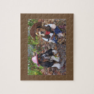 Basset hound puppies puzzle