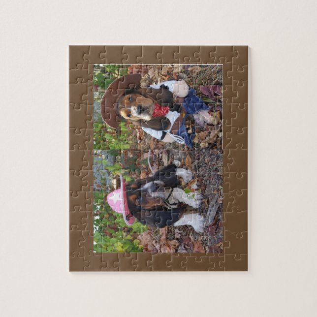 Basset hound puppies puzzle (Vertical)