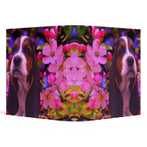 Basset Hound Puppy Blossoms Dog Art 