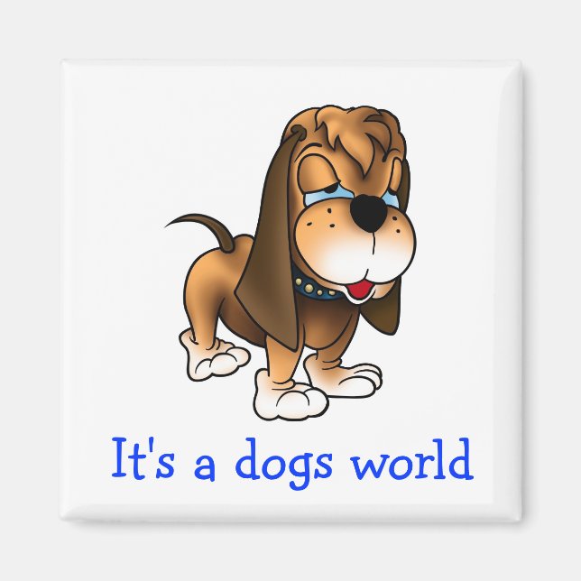 Basset Hound Puppy Dog Fridge Magnet (Front)