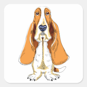 Basset Hound Puppy Dog Sticker / Label