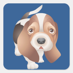Basset Hound Puppy Dog Sticker / Label