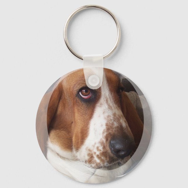 Basset Hound Puppy Keychain (Front)
