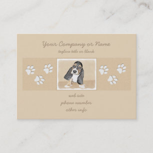 Basset Hound Puppy Painting - Original Dog Art Business Card