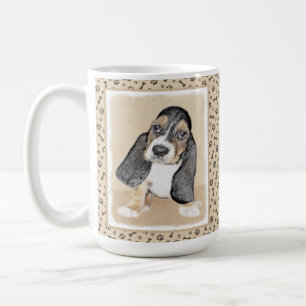 Basset Hound Puppy Painting - Original Dog Art Coffee Mug
