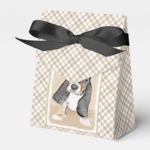 Basset Hound Puppy Painting - Original Dog Art Favour Box