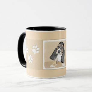 Basset Hound Puppy Painting - Original Dog Art Mug