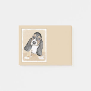 Basset Hound Puppy Painting - Original Dog Art Post-it Notes