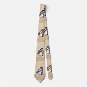 Basset Hound Puppy Painting - Original Dog Art Tie