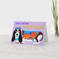 Basset Hound Racing Dog JUST CALL ME LIGHTNING!