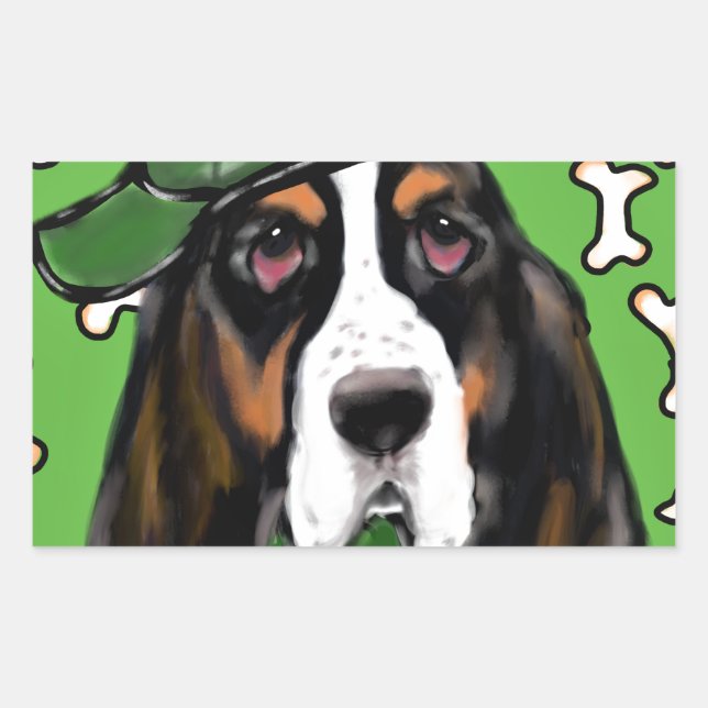 Basset Hound Rectangular Sticker (Front)