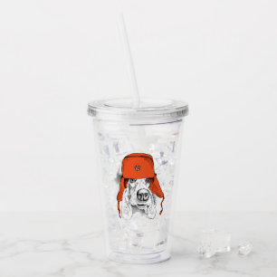Basset Hound   Red Ushanka Hat Acrylic Tumbler