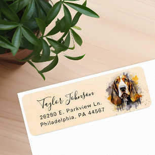 Basset Hound Return Address Label