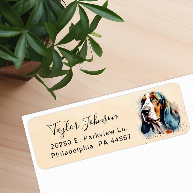 Basset Hound Return Address Label (Creator Uploaded)