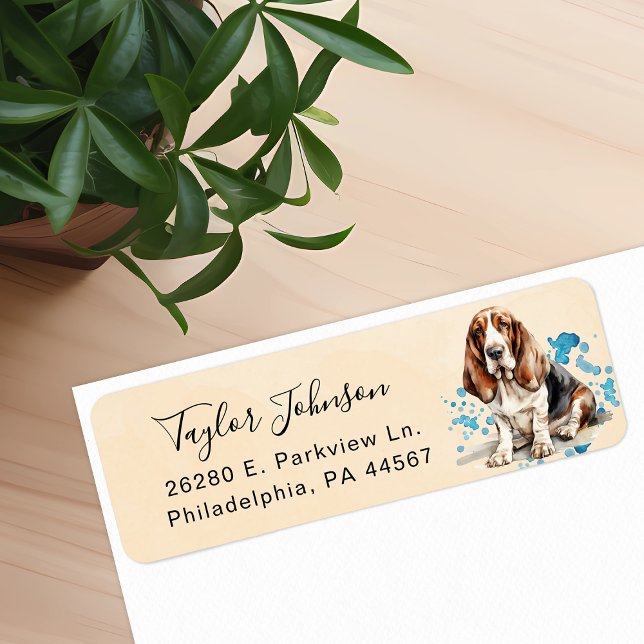 Basset Hound Return Address Label (Creator Uploaded)