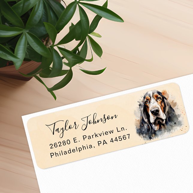 Basset Hound Return Address Label (Creator Uploaded)