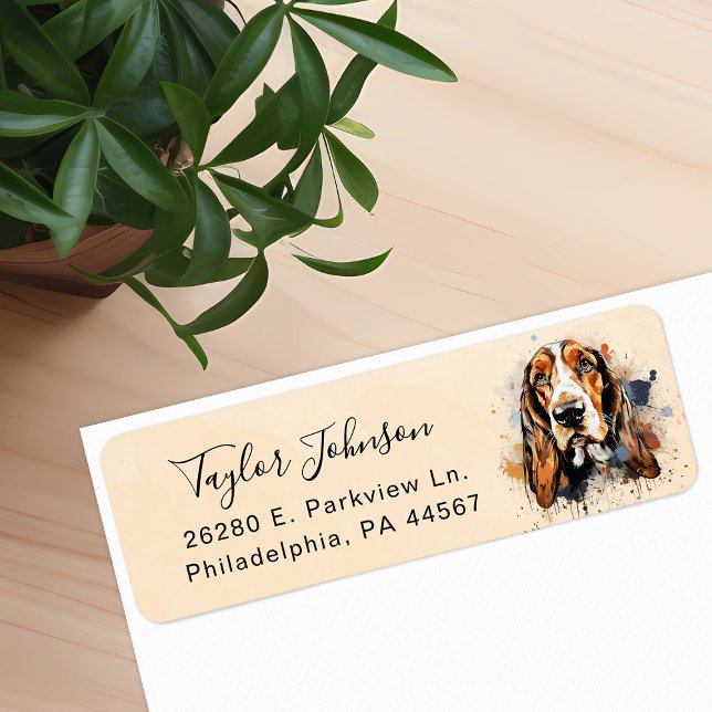 Basset Hound Return Address Label (Creator Uploaded)