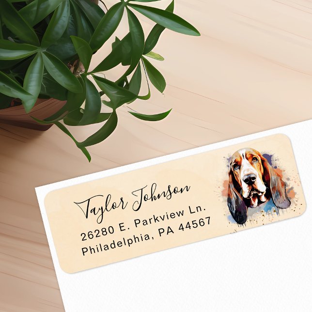 Basset Hound Return Address Label (Creator Uploaded)