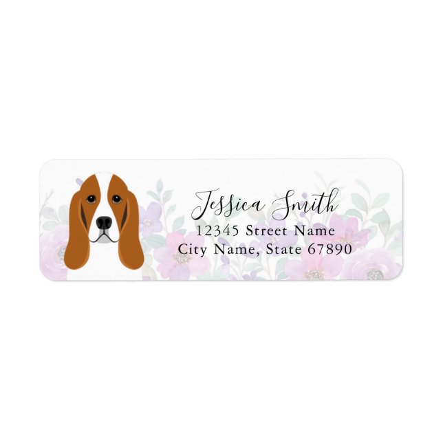 Basset Hound Return Address Labels (Front)