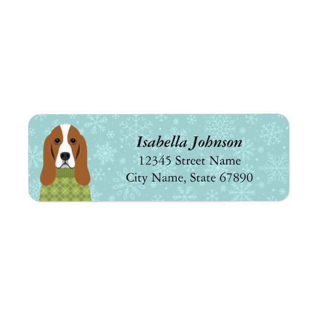 Basset Hound Return Address Labels (Front)