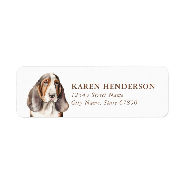Basset Hound Return Address Labels (Front)