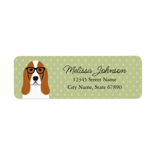 Basset Hound Return Address Labels (Front)