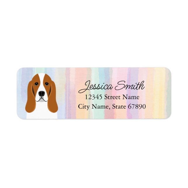 Basset Hound Return Address Labels (Front)