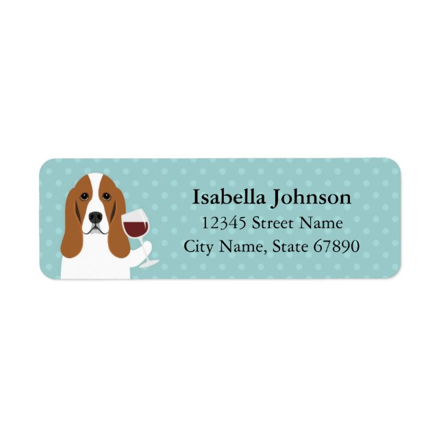 Basset Hound Return Address Labels (Front)