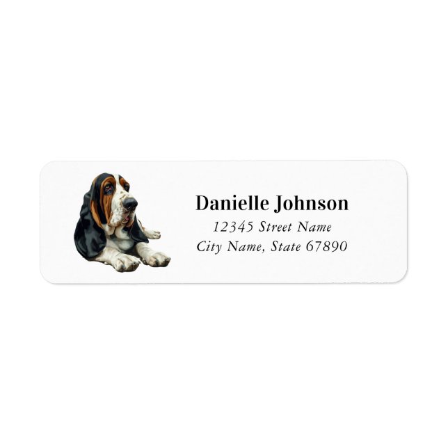Basset Hound Return Address Labels (Front)