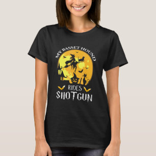Basset Hound Rides Shotgun Dog T-Shirt